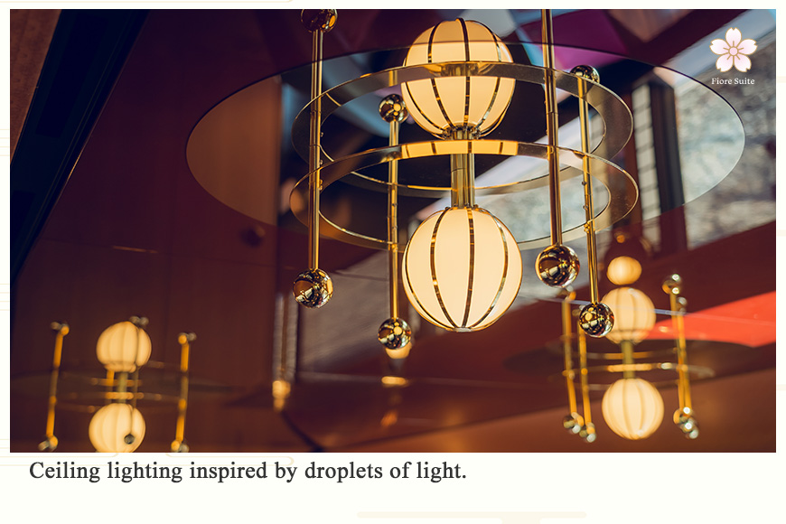 Ceiling lighting inspired by droplets of light.