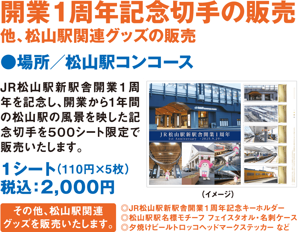 開業1周年記念切手の販売