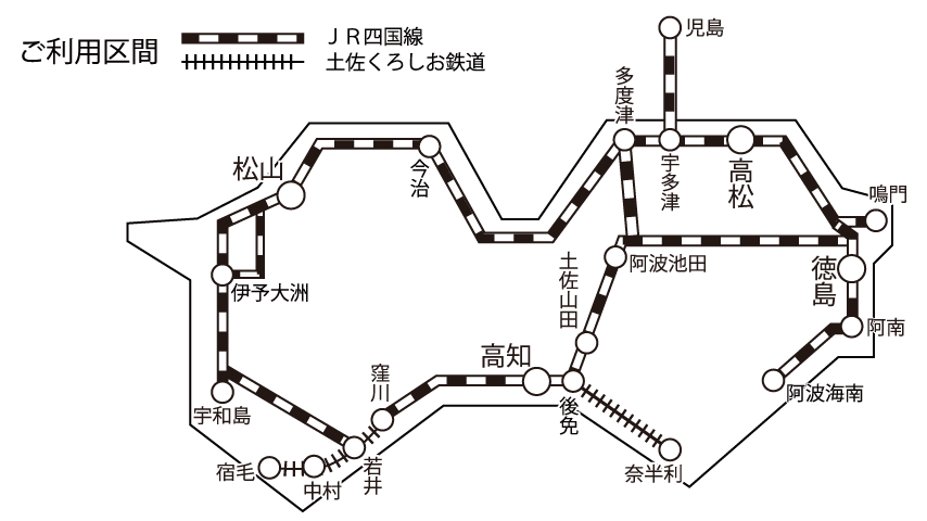 四国全線 Jr四国 土佐くろしお鉄道 フリーきっぷ 直接利用タイプ 四国へ旅行されるお客様へ Jr四国ツアー